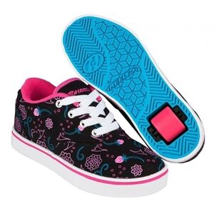Heelys Launch Top Size Womens 7 Girls 6 Sneakers Skater Black Pink Floral
